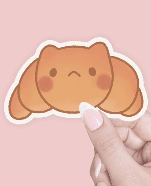 cat croissant sticker