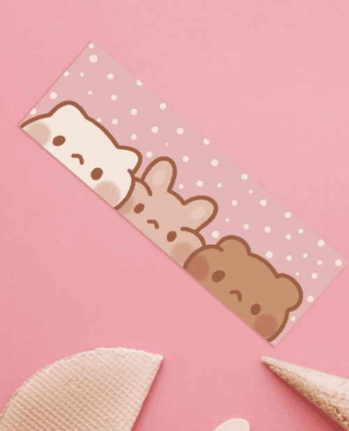 cute cat bookmark, kawaii bookmark, kawaii nomnomkawaii bookmark, nomnomkawaii characters, bookmarks,