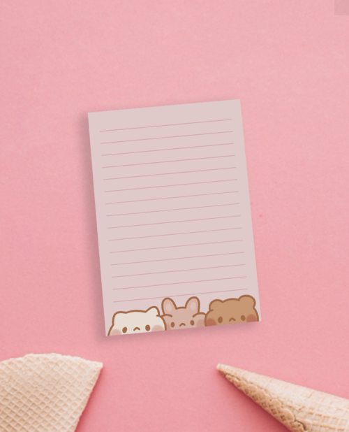 cute pink memo pad, kawaii pink memo pad, adorable pink memo pad, cute kawaii pink memo pad, cute pink memo pad