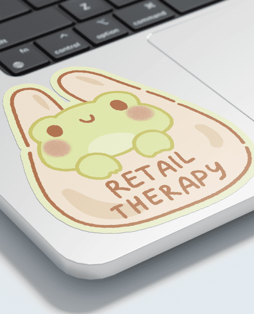 retail therapy sticker, cute retail therapy sticker for adults, adorable shopping sticker